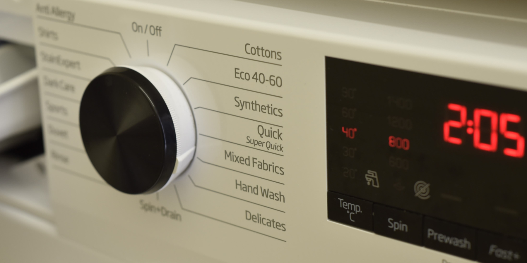 Washer Settings 1800X900